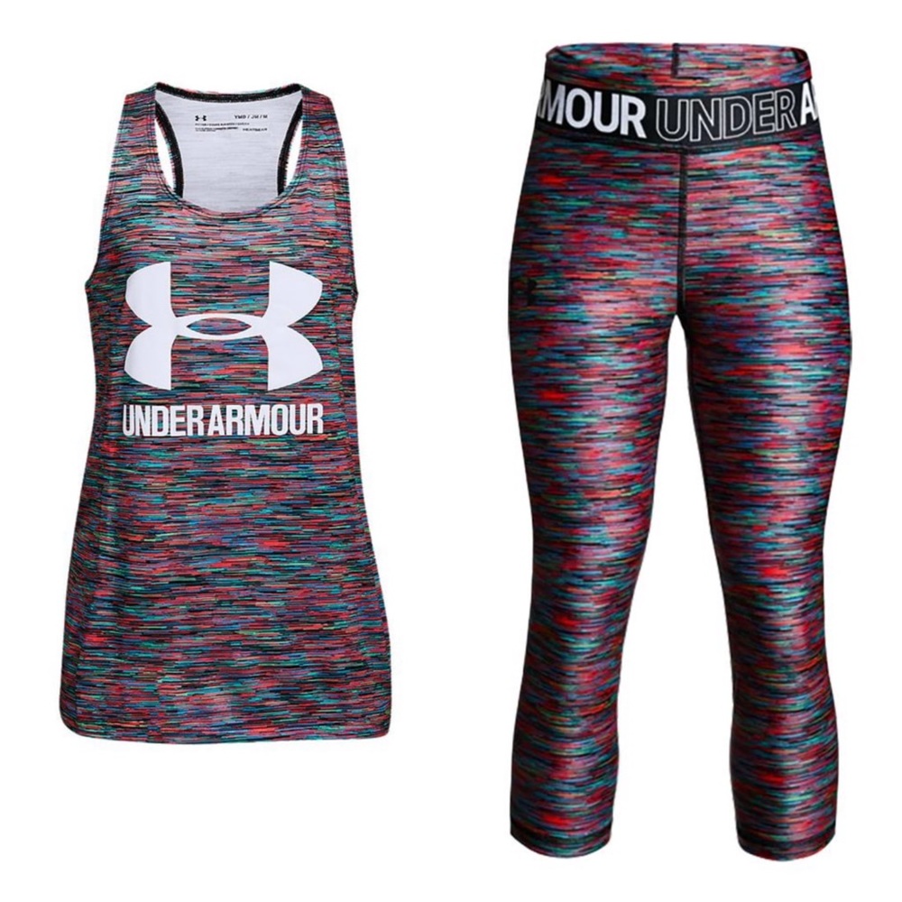 UNDER ARMOUR YLG RACER BACK TOP & CAPRI LEGGING